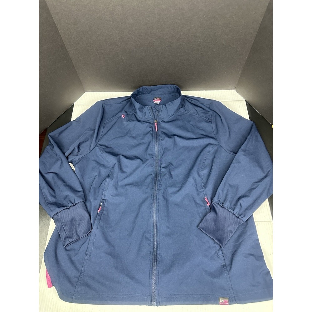 Koi Women's Lite Stretch Scrub Full Zip Jacket‎ Navy Blue Style 459 Size 2XL